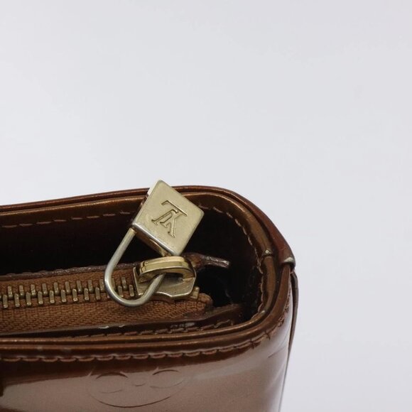 LOUIS VUITTON Monogram Vernis Houston Hand Bag Bronze M91122 LV Auth BA3582 - Picture 10 of 16